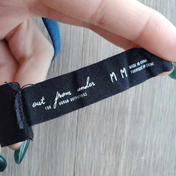 Urban Outfitters Out From Under Blue and Black Triangle Strappy Mesh bralette - Picture 9 of 9